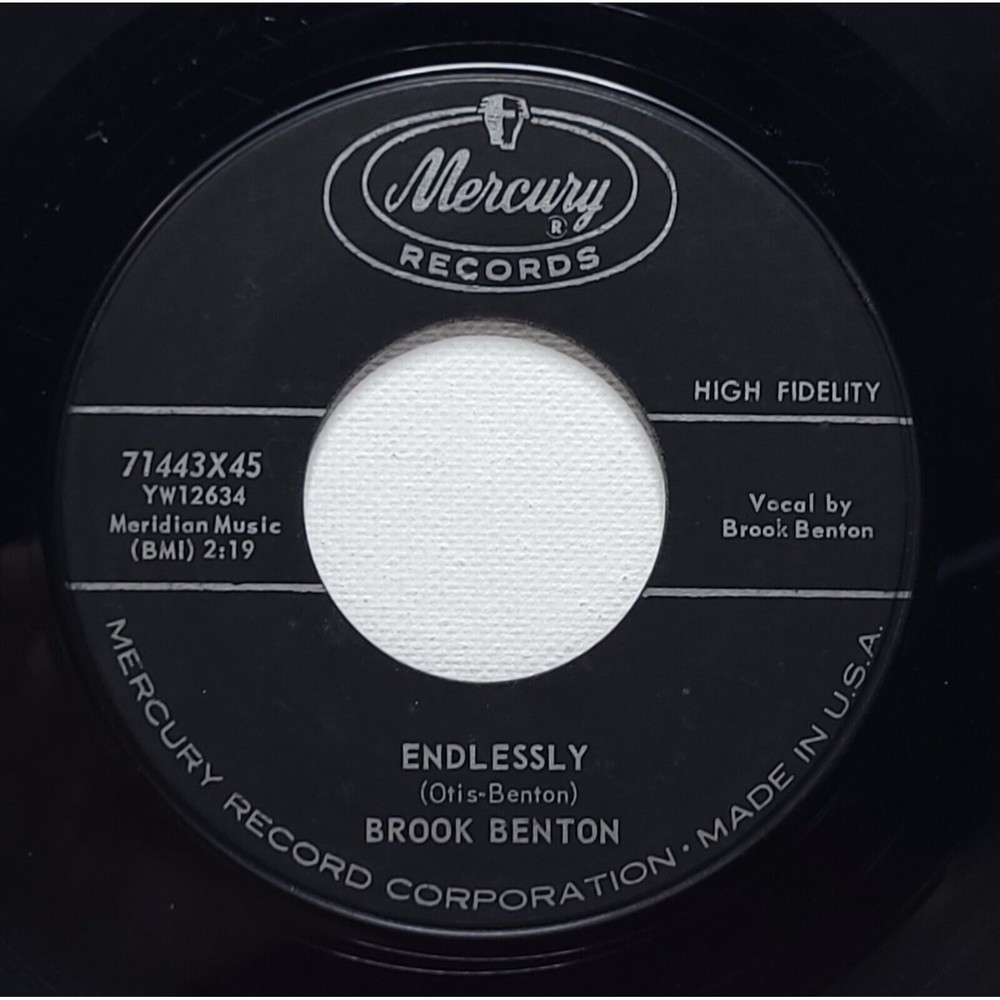 Brook Benton Vinyl ‎45 Endlessly / So Close on Mercury VG Pop R&B